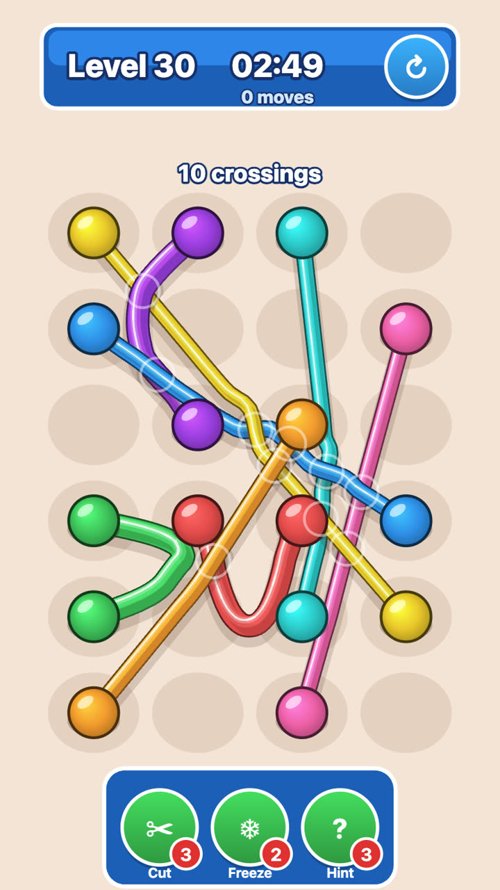 Level 30: more ropes, more crossings, and the same promise that there is a way out.