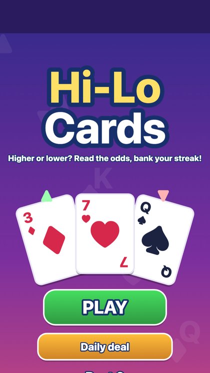 Hi-Lo Cards game